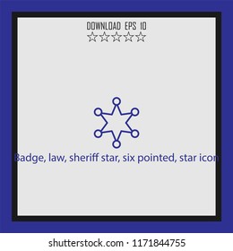 Badge, law, star icon  vector icon