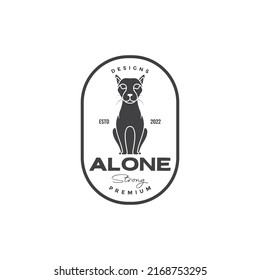 badge with leopard sit logo design vector graphic symbol icon illustration creative idea