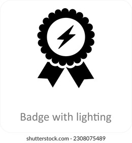 Badge with lighting icon concept