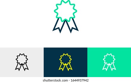 Badge line art icon vector