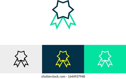 Badge line art icon vector