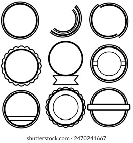 Círculo de la línea de la insignia para las decoraciones del logotipo