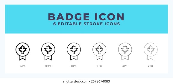 Icono de línea de insignia. Símbolo de ícono de Vector. Ilustración del logotipo. Icono de línea editable.