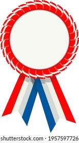 Badge, logo or award icon. Independence day of USA flat vector icon. July fourth celebration party. Objects isolated on a white background.
