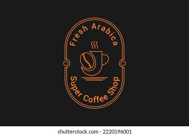 badge logo of coffee and cup