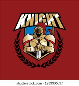 Badge logo design for e sport team or board game with medieval knight theme