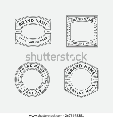 Badge logo design template with text editable for clothing, sport, apparel and etc