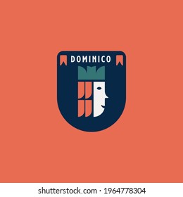 Badge Logo Dominic King Head Illustration Minimalism Geometry