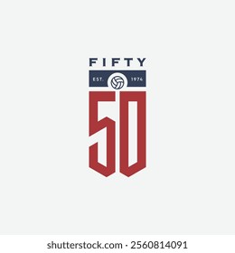 Badge logo of football team named fifty-fifty