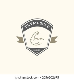 Logotipo de distintivo del vector Gymnastic Premium