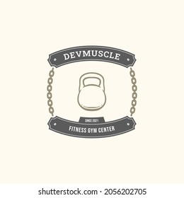 Logotipo de distintivo del vector Gymnastic Premium