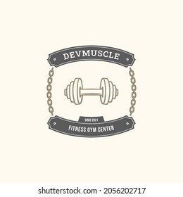 Logotipo de distintivo del vector Gymnastic Premium