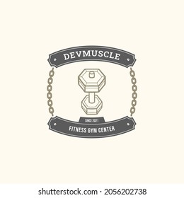 Badge Logo of Gymnastic Premium Vector