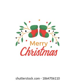 Badge Logo Merry Christmas Design