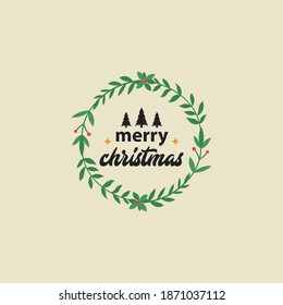 Badge Logo Merry Christmas Design