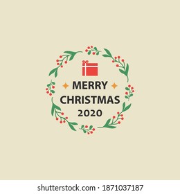 Badge Logo Merry Christmas Design