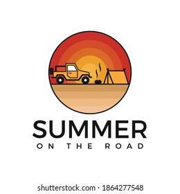 Badge Logo Mountain And Summer
