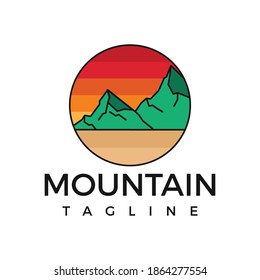 Badge Logo Mountain And Summer