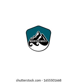 badge logo mountain waves  eps10
