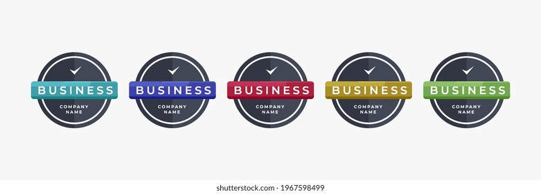 Badge logo round shape design template for new brand or company business. Vector illustration.