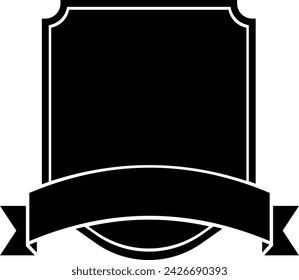 Badge Logo Shape with Text Ribbon