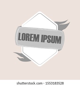 badge logo with soft color using polygon shape and thin stroke inside the badge.