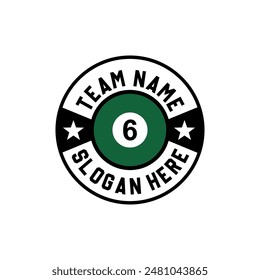 BADGE LOGO VECTOR BILLIARD BALL NO.6