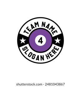 BADGE LOGO VECTOR BILLIARD BALL NO.4