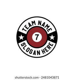 BADGE LOGO VECTOR BILLIARD BALL NO.7