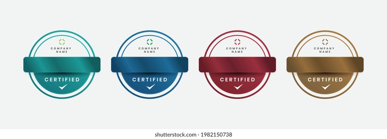 Badge luxury certificates modern logo company. Vector illustration certified logo with outline design.