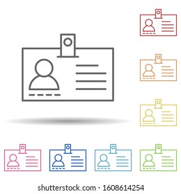 Badge, man in multi color style icon. Simple thin line, outline vector of business icons for ui and ux, website or mobile application