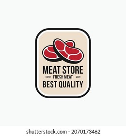 vector premium del logotipo del almacén de carne de insignia