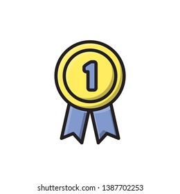 badge medal icon vector filled outline design