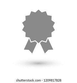 Badge medal with ribbons vector icon
