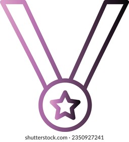 Badge Medal Star Gradient Line Icon