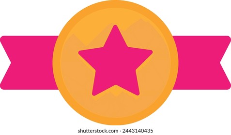 Ilustración plana del vector del ganador de la medalla de insignia