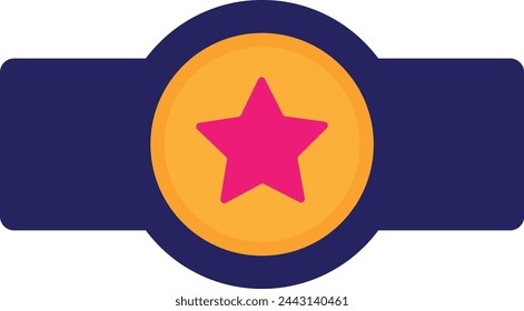 Badge Medal Winner Icon Vector Flat Illustration