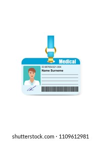 The badge of the medical worker