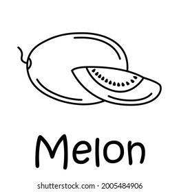 Badge Melone mit der Aufschrift. Vektorgrafik, eps