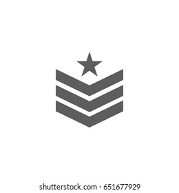 Badge Military Icon In Trendy Flat Style Isolated On White Background. Symbol For Your Web Site Design, Logo, App, UI. Vector Illustration, EPS