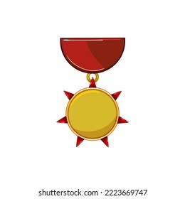 badge military medal cartoon. badge military medal sign. isolated symbol vector illustration