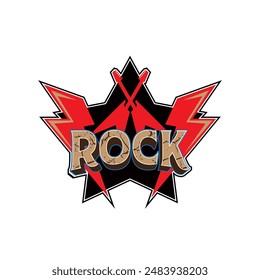 Badge modern Rock vector color