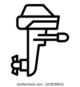 Badge motor icon outline vector. Outboard engine. Motor boat