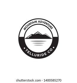 Badge Mountain Adventure icon vector logo design