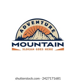 badge for mountain adventure logo