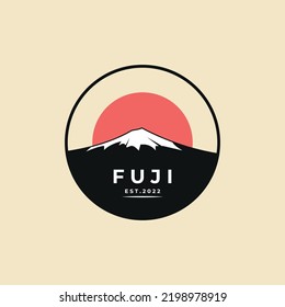 Plantilla de diseño vectorial del logotipo de Badge Mountain Fuji Japón