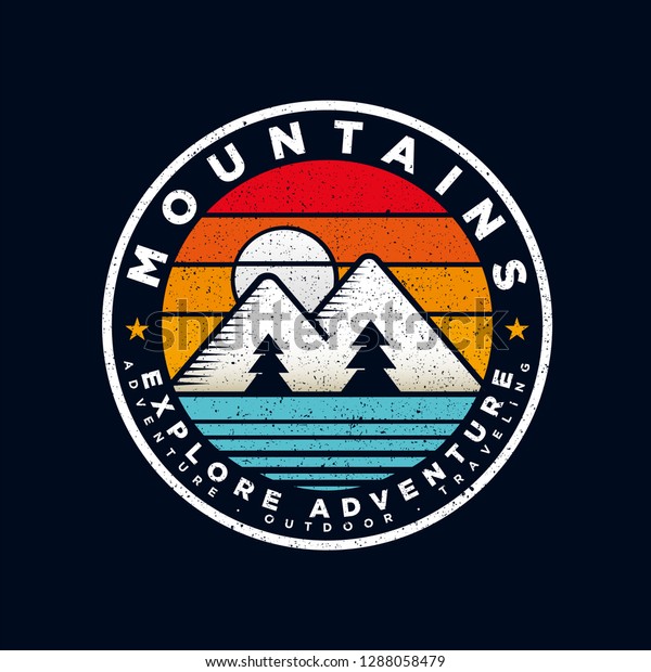 Badge Mountain Logo Design Inspiration Mountain Stock Vector