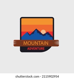 badge mountain logo design vector. logo for adventurous community