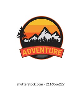 badge mountain logo vector design. logo for nature lover company