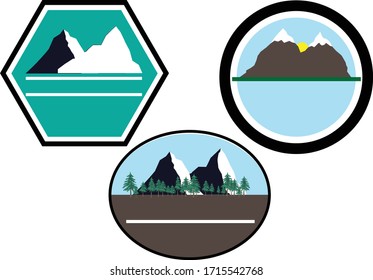 Badge with mountains. Hiking badge